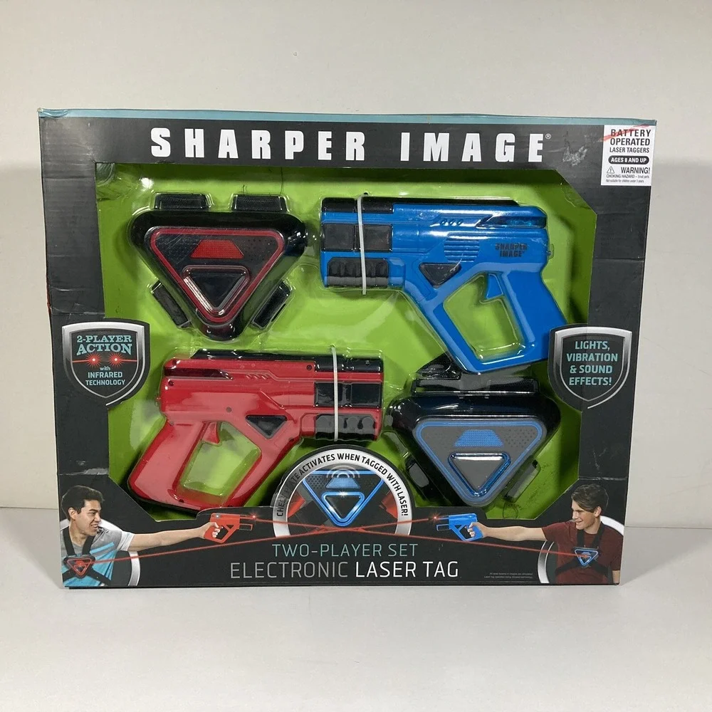Sharper Image 2-Player Electronic Laser Tag Infrared Technology Lights Sound NIB